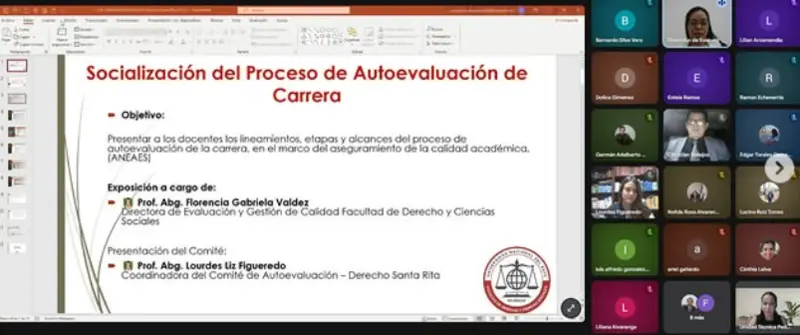 Reunión virtual con docentes de la carrera de Derecho – Filial Santa Rita