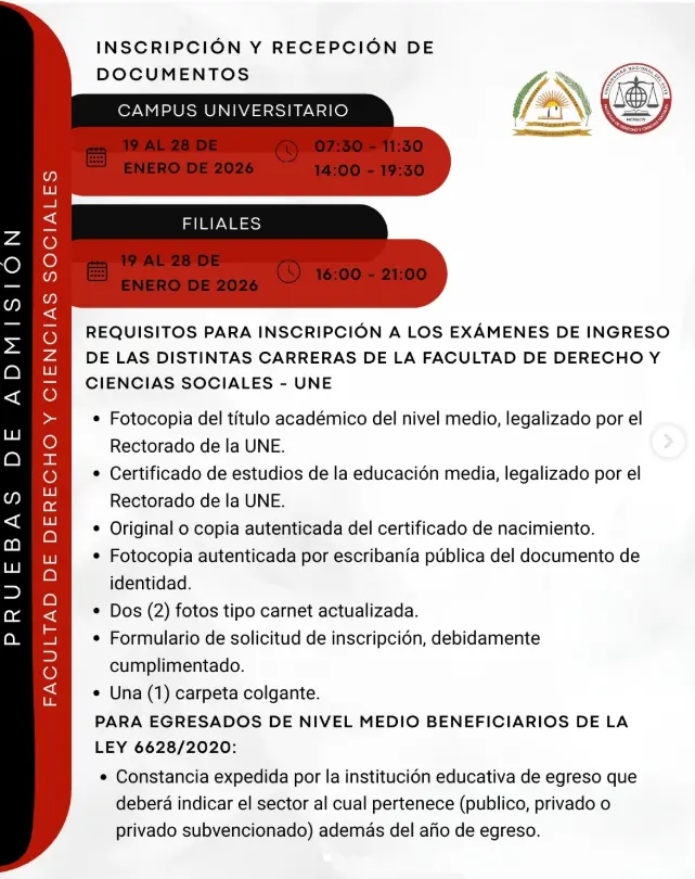Información sobre proceso de admisión a carreras de grado
